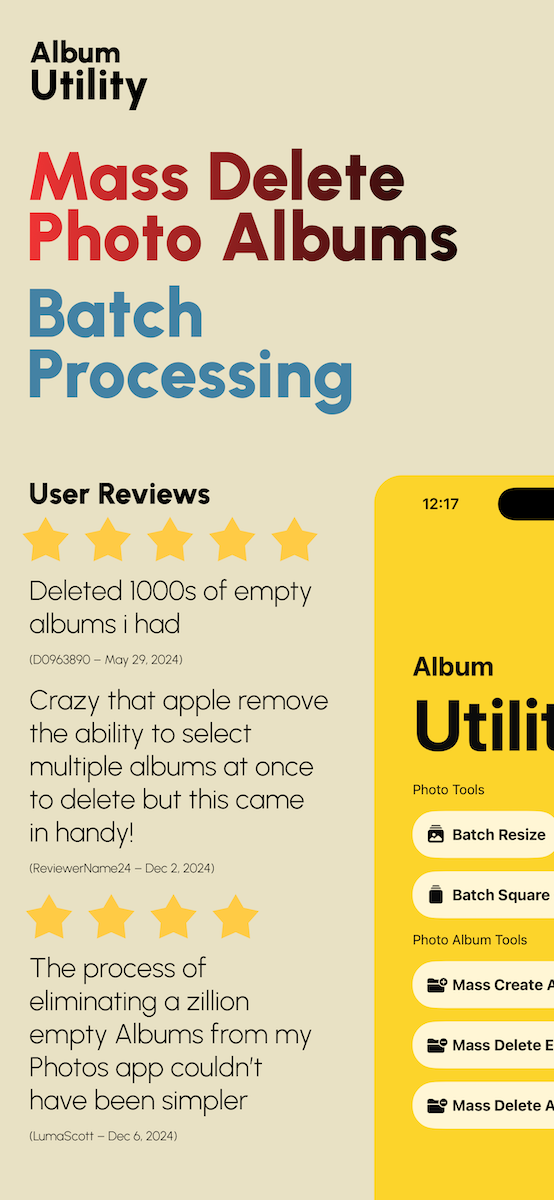 Album Utility Mass Delete Tool